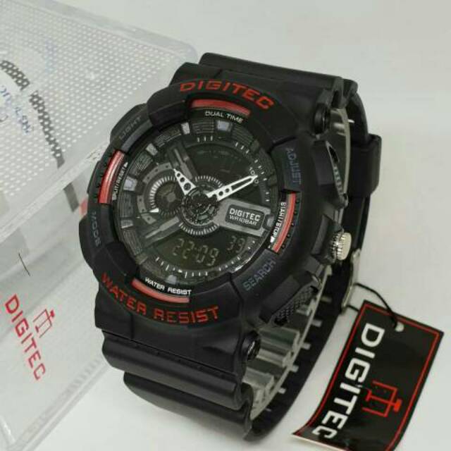 (Original) Jam Tangan Sport Pria/Cowok Digitec *0344 Digital Analog Water Resist