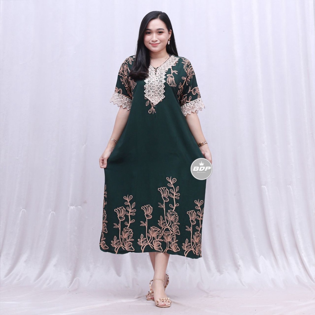 Dianputri - Daster Arab Zeema | Rayon Super Grade A | Resleting Depan Busui | Renda Milo Ori-2