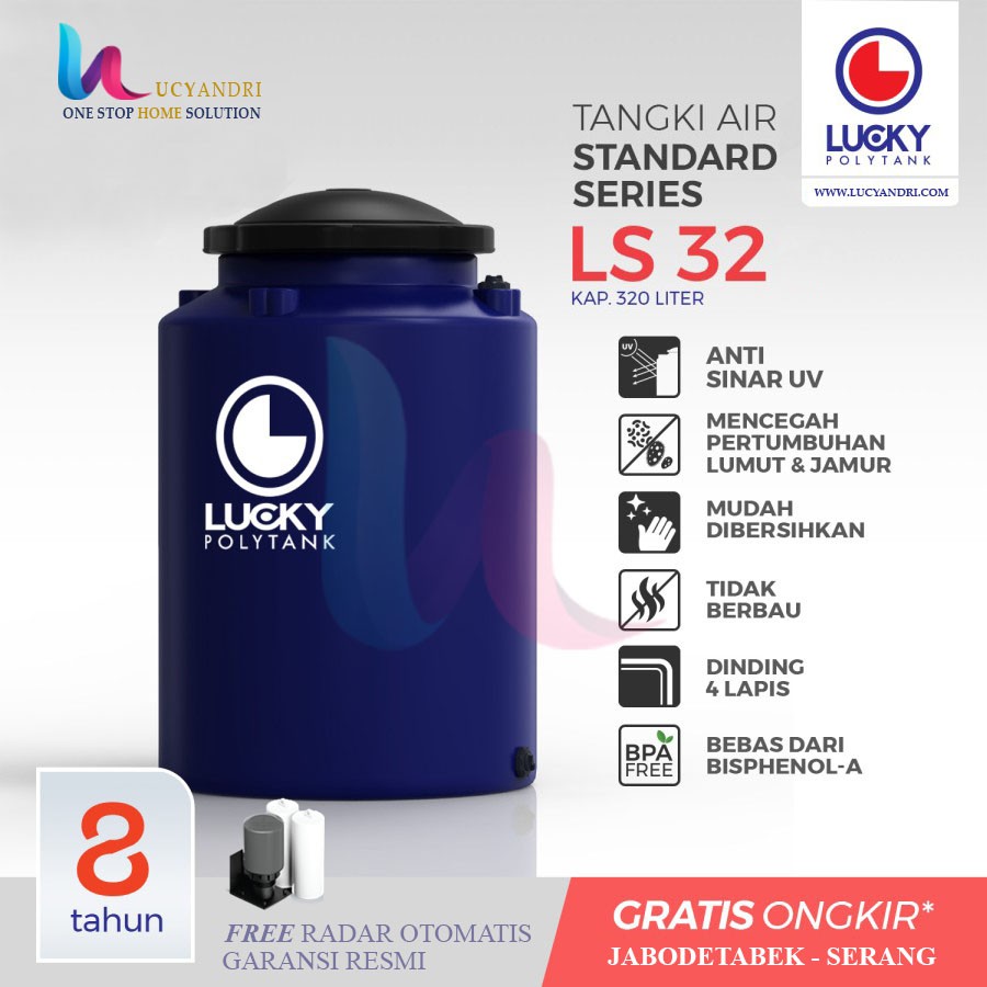 Tangki Air Plastik  LS 350 Polytank Lucky Standard / Toren Air / Tandon Air