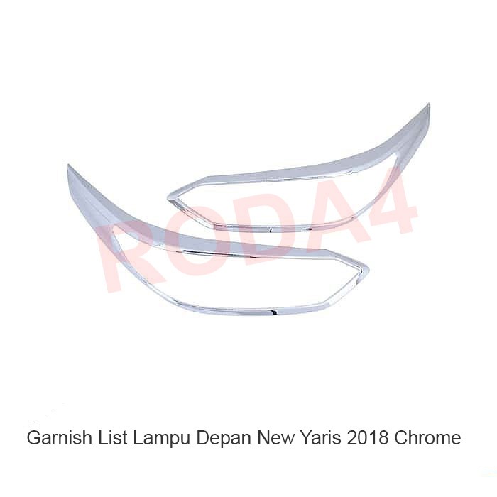 Garnish List Lampu Depan New Yaris 2018  Chrome