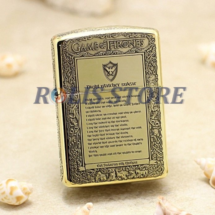 COD- Korek Zippo Gold Grafir Game Of Thrones Full Side Body Peta High Premium Quality Made In Usa &quot;Limited Edition&quot; Grade Ori - Free Box