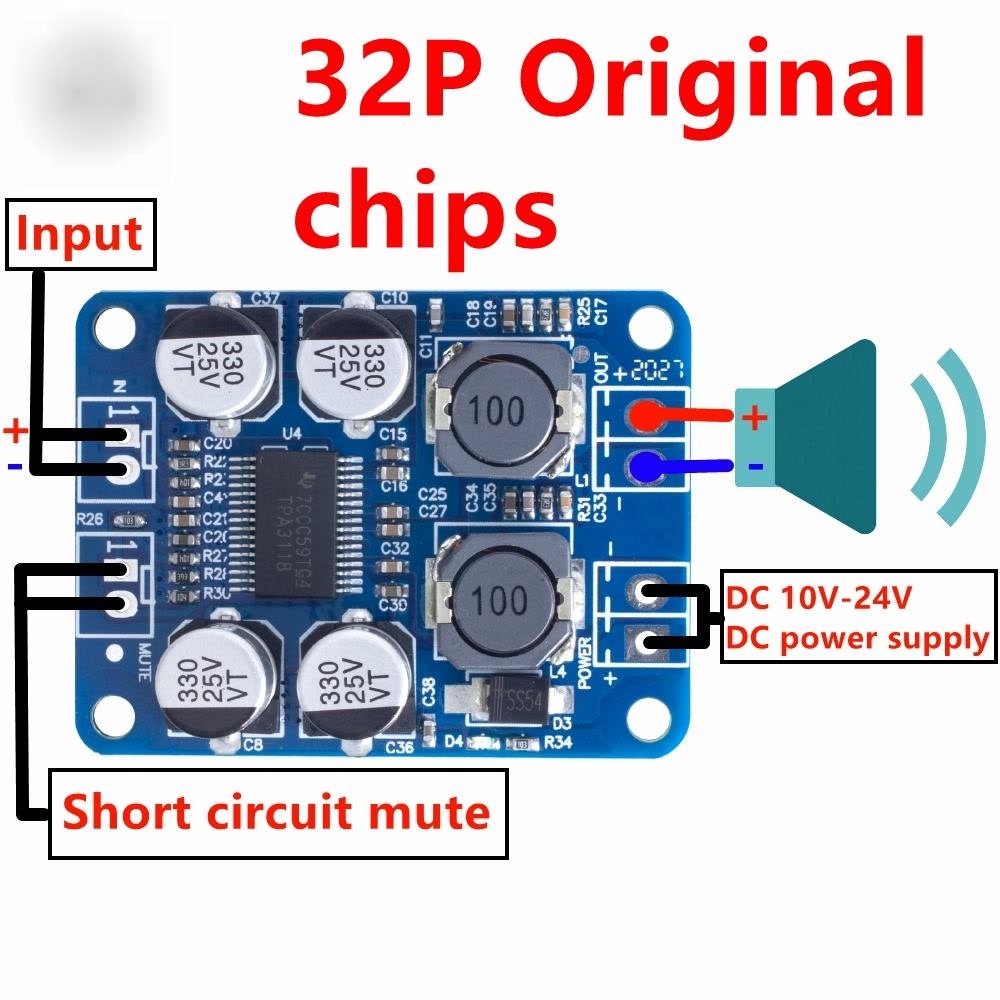 XH-M313 TPA3118 PBTL Mono Digital Power Amplifier Board 1x60W 12V 24V