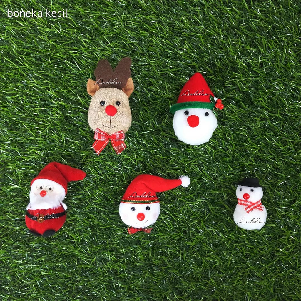 Boneka kecil aplikasi dekorasi hiasan natal