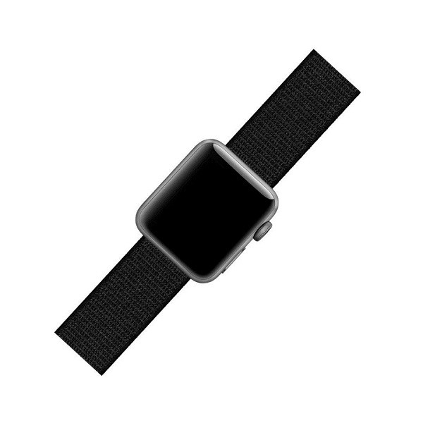 Tali Jam Apple Watch Woven Nylon Strap Band 38mm 40mm Series 1 2 3 4 5 - All Black