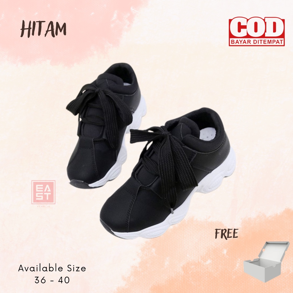 Sepatu Dream Hitam Sneakers Kanvas Wanita Casual Import Sport Shoes Original