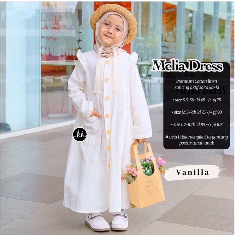Gamis muslim anak polosan bahan linen premium