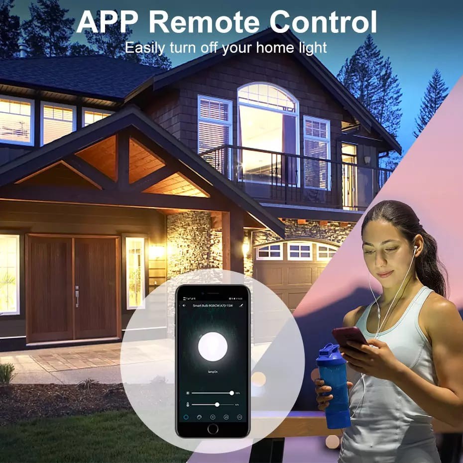 Ezsee LED Smart Light Bulb / Bohlam Wifi 10W Dimmable Wireless Remote