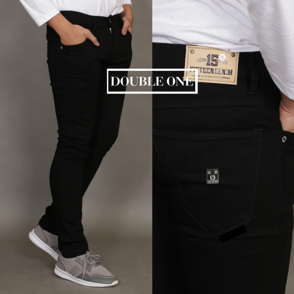 Celana Jeans Pria Slim Fit Stretch Hitam Original FIFTEEN Celana Jeans Pria Slim Fit Stretch Hitam Original FIFTEEN