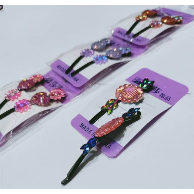 Slip rambut isi 10 pcs /5 psg ungu jepitan grosir