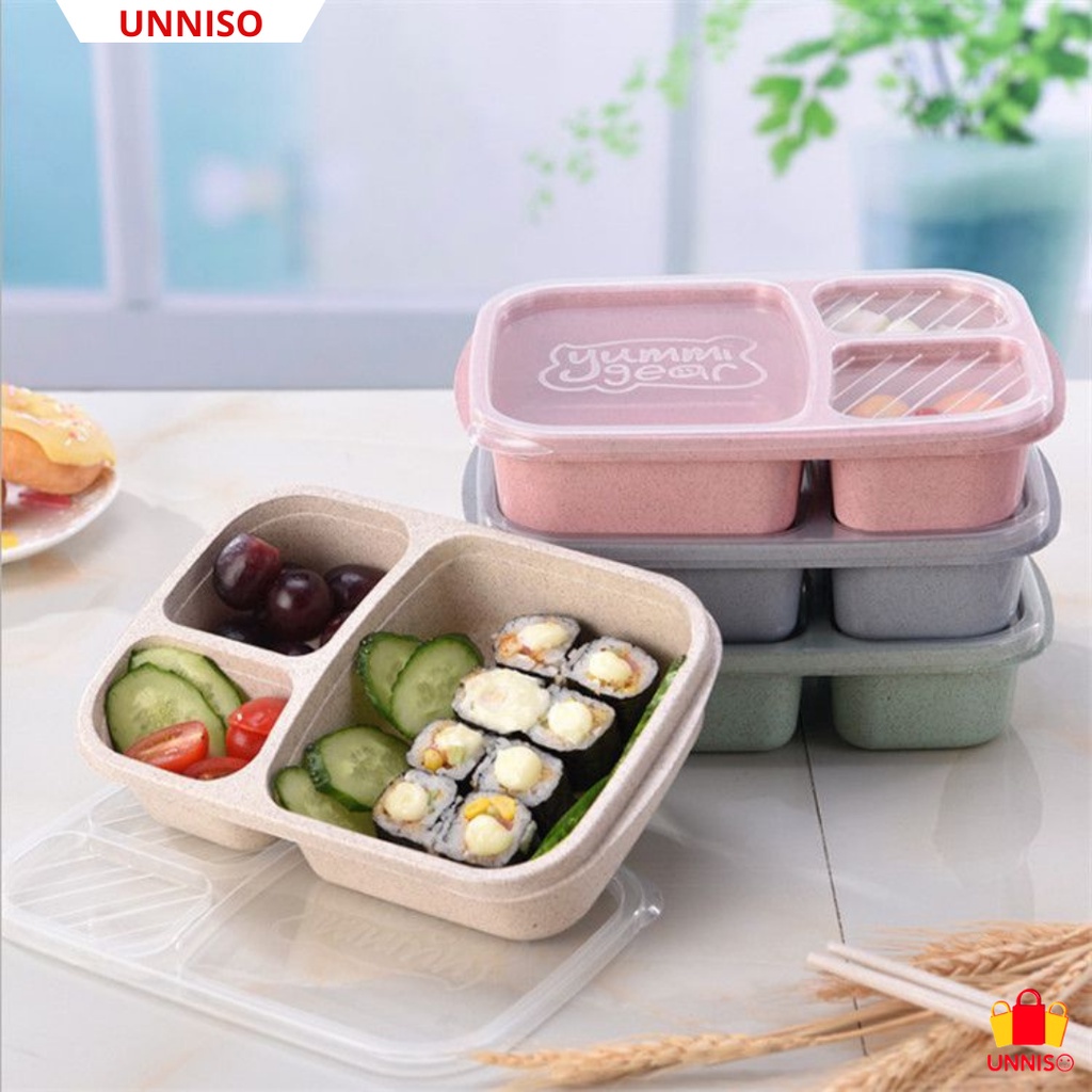 UNNISO -Kotak Tempat Bekal Makan Siang Jerami Food Grade KTM1