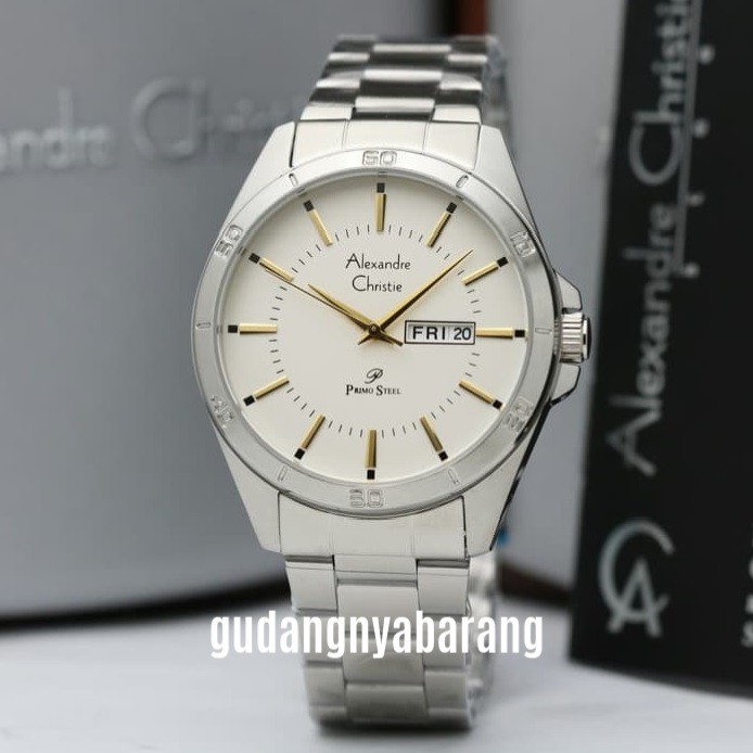 JAM TANGAN PRIA - LAKI - COWOK ALEXANDRE CHRISTIE AC 1011 SILVER ORIGINAL KEREN