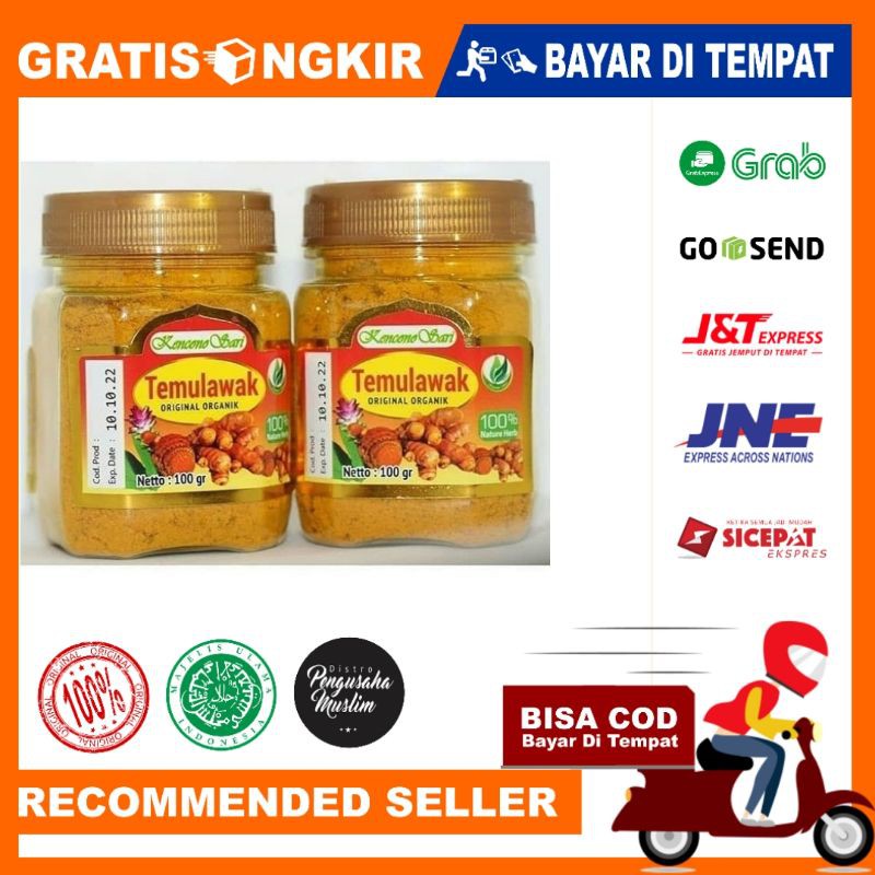 Temulawak bubuk Organik Kencono Sari Asli Original 100 gr dan 250 gr