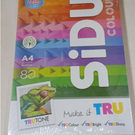 

Kertas HVS colour A4 80gr rainbaw (per pak = 250 lembar)