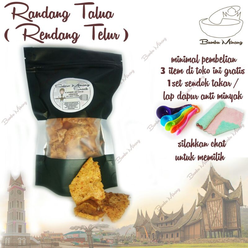 

Randang Talua rendang telur makanan cemilan khas tradisional Minang Bukittinggi Sumatra barat
