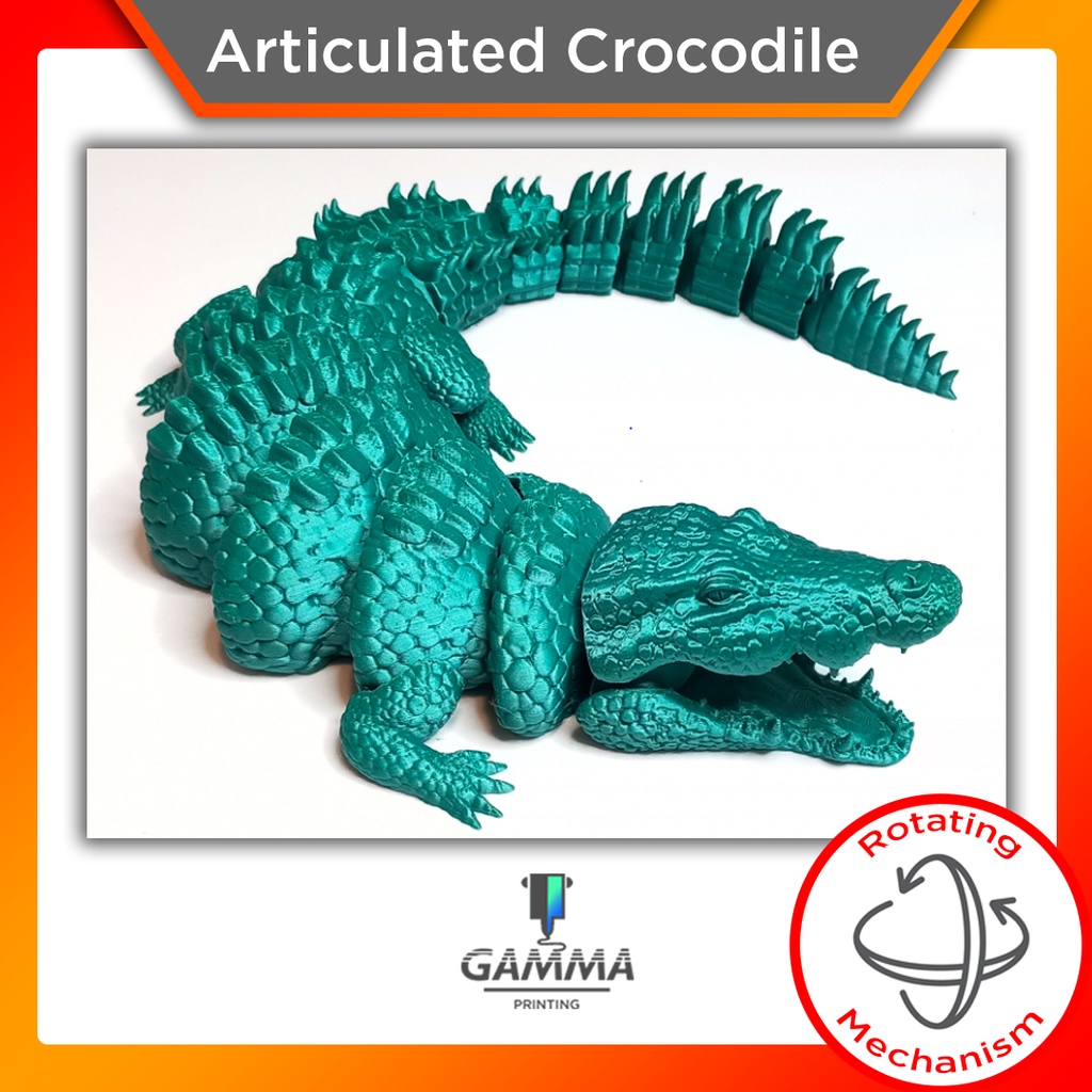 Articulated Crocodile Toy Mainan Anak Buaya Fleksibel Artikulasi