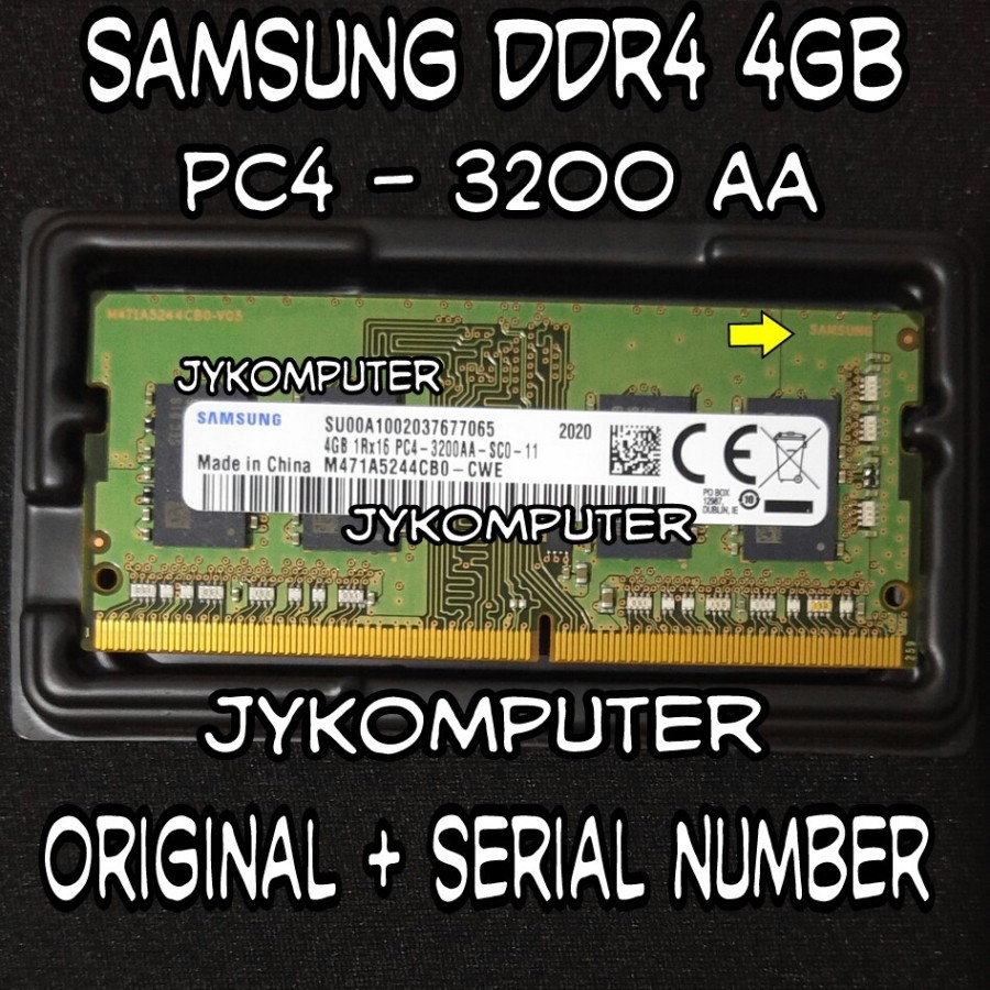 Jual Ram Laptop Samsung 4GB DDR4 PC4 3200 A SODIM Memory 4G Memori PC4 