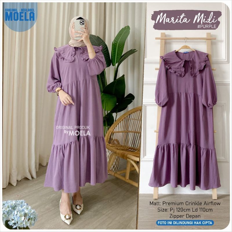 DRESS MIDI CRINKLE/DRESS MUSLIMAH