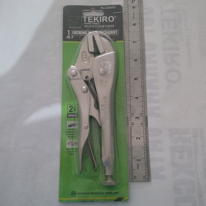 TEKIRO LOCKING PLIERS STRAIGHT 7 inch Tekiro TANG BUAYA LURUS 7 in PL-LG0767