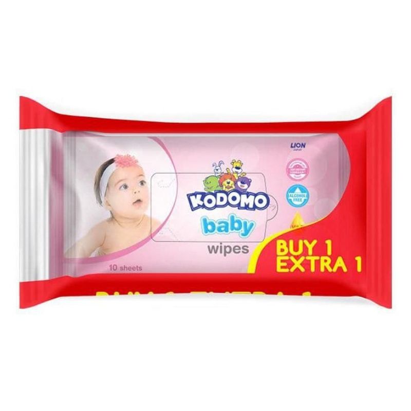 Kodomo Baby Wipes 10s + 10s Buy 1 Get 1 - Kodomo Wipe - Kodomo Tissue Basah - Tisu Basah Bayi