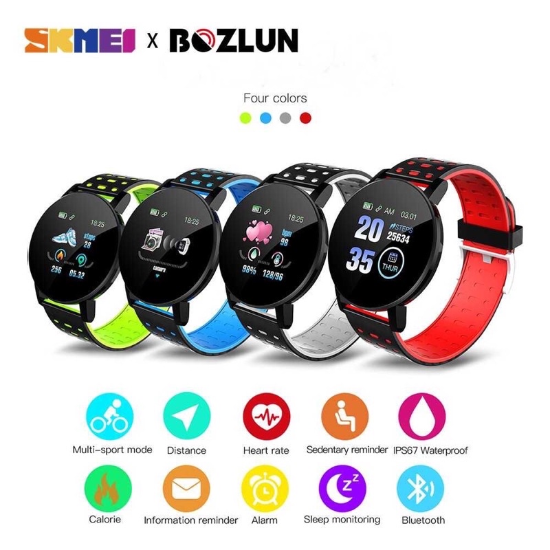 SKMEI Smartwatch Sport Fitness Tracker Heart Rate - 119 Plus Hijau