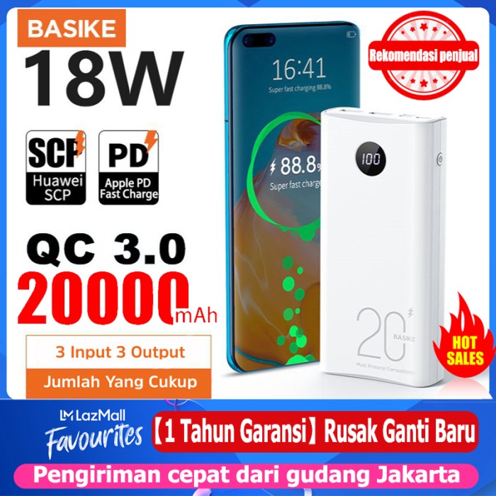 HANDPHONE & TABLET POWER BANK STB115 BASIKE POWERBANK 20000 MAH LED