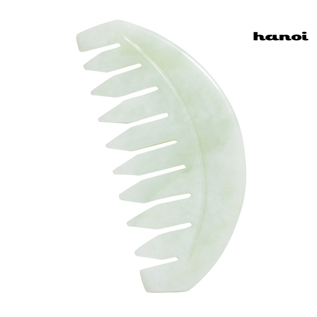 HQTM_Jade Comb Scratchless Hurtless to Scalp Stone Jade Stone Guasha Comb for Hair