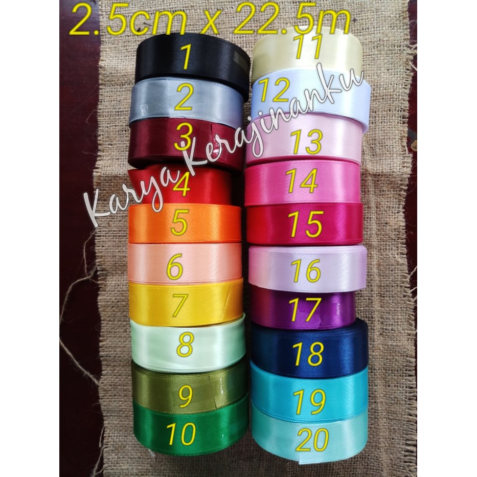 Pita satin 2 5 cm per Roll edisi grosir