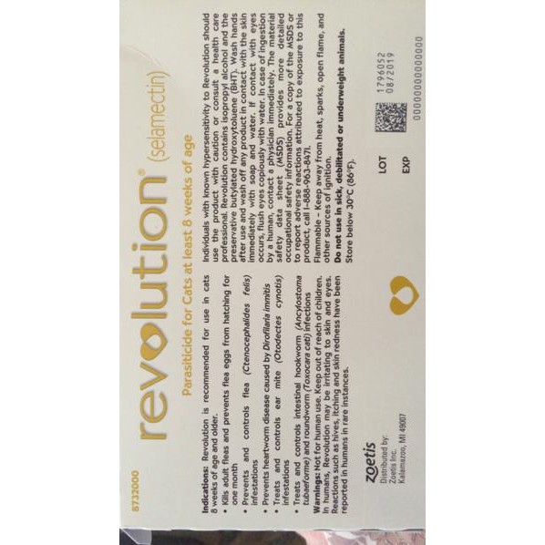 Revolution Cat / Revolution Selamectin / Revolution Blue/Obat Kutu