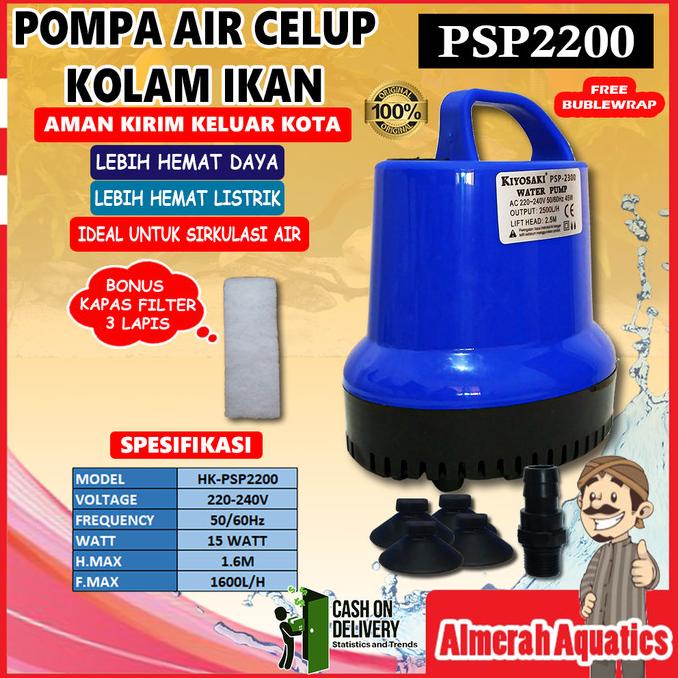 pompa air celup kolam ikan mesin aquarium aquascape psp2000