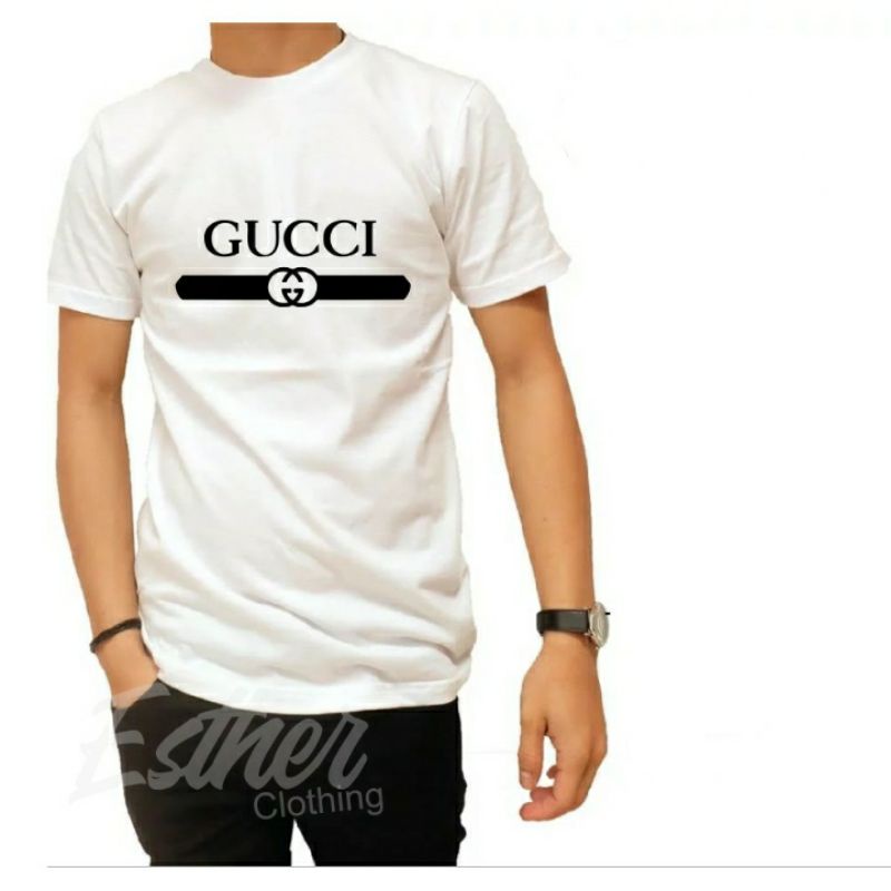 Kaos Distro -Kaos Pria Wanita Lengan Pendek / BAHAN TEBAL / Baju Cowok Cewek / Kaos Gucci Premium  B