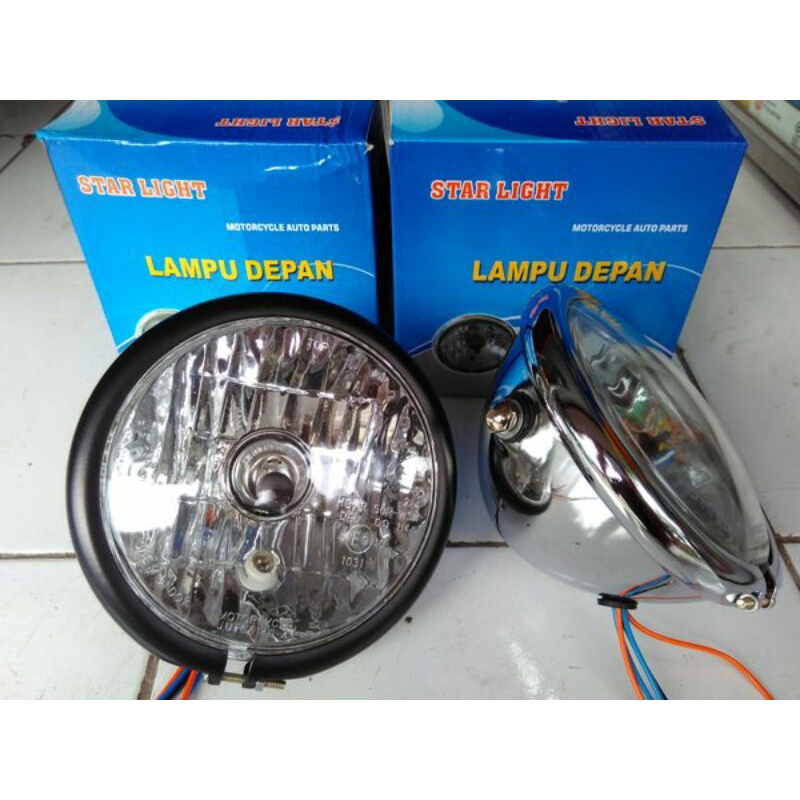 Lampu pesek cb,gl,megapro,tiger.batok crom,hitam
