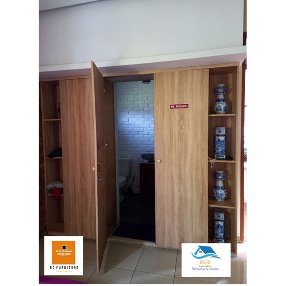 Backdrop lemari Pintu kamar mandi Custom