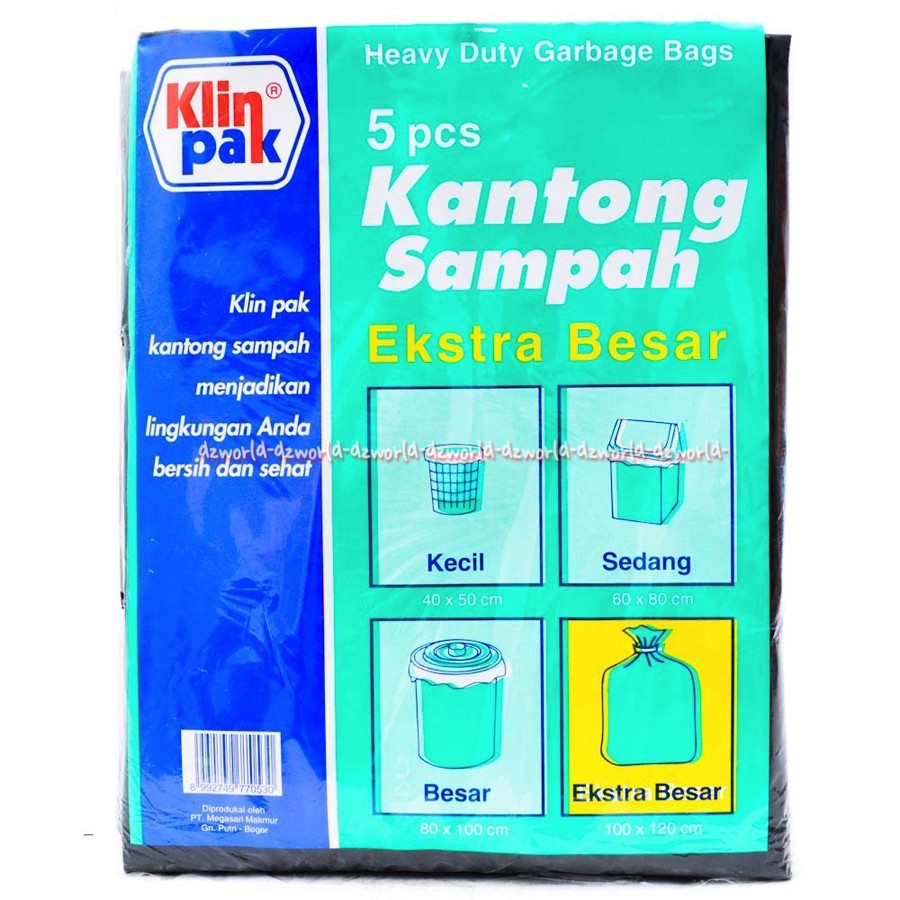 Klin Pak Kantong Sampah Extra Besar 12pcs Plastik Sampah Hitam Ukuran Jumbo 120cmx100cm Klinpack Klinpak Black Heavy Duty Garbage Trash Bags Plastic Bag Big Size