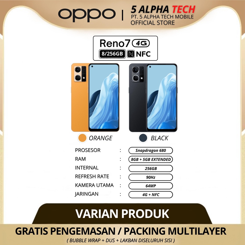 OPPO RENO7 5G | RENO7 Z 5G | RENO7 4G 8/256GB 8/128GB RENO 7 5G RENO 7 Z GARANSI RESMI OPPO