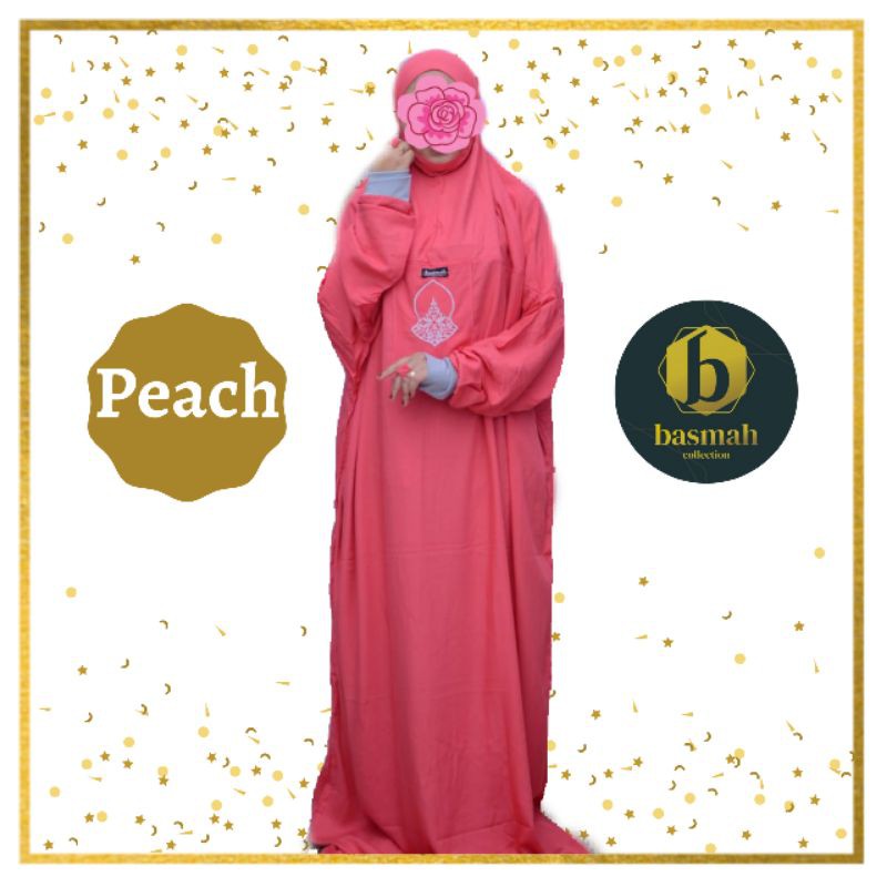 Mukena Peach/ Mukenah Hadramaut/ Mukena Hadromaut/ Tarim/ Terompah/ Mukenah Manset/ Basmah/ Yabasmah