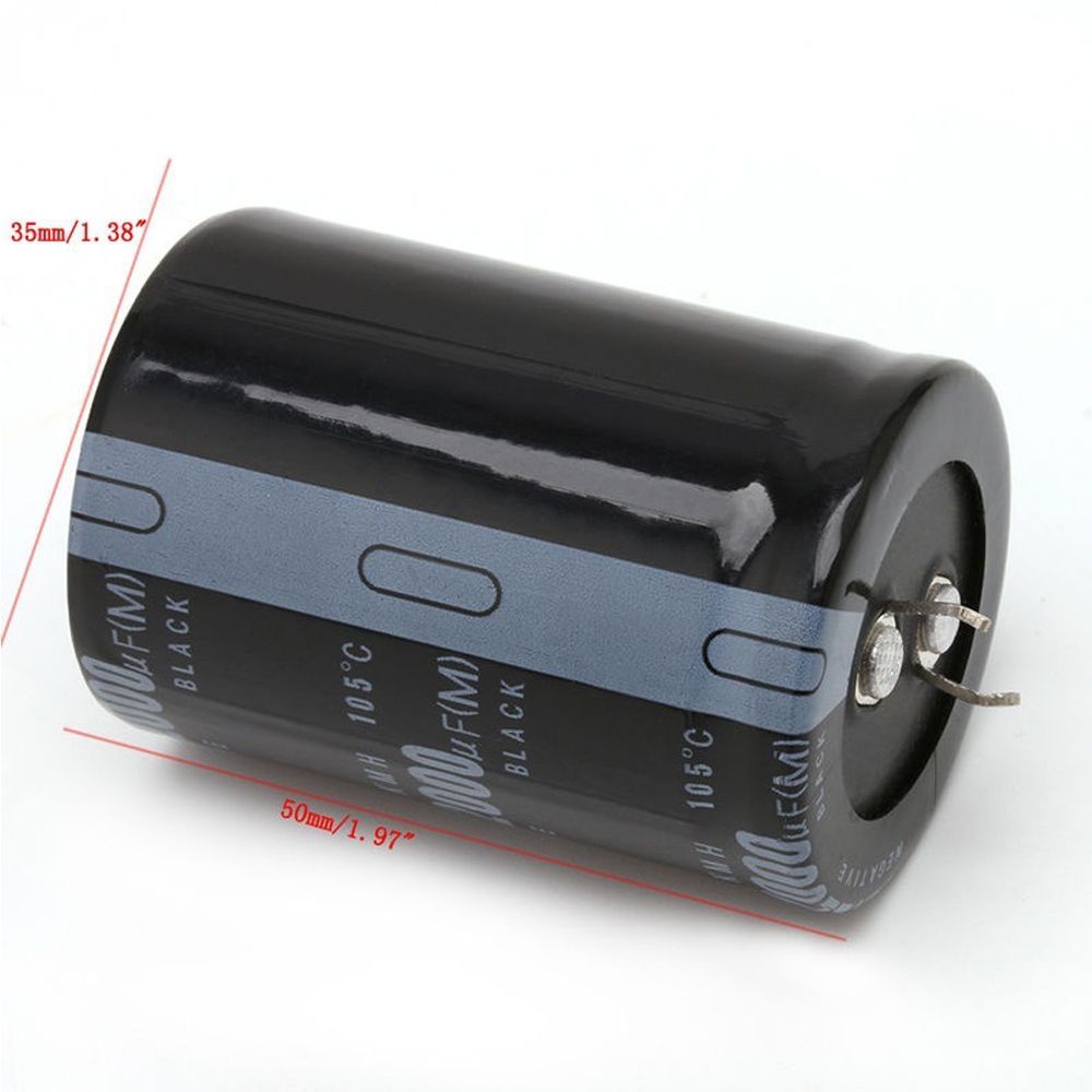 QUINTON High Quality Inline Capacitor Convenient 63V 22000UF Electrolytic Capacitor High Capacity Durable Cylindrical Black Practical Aluminum Electrolytic Amplifier Sound/Multicolor