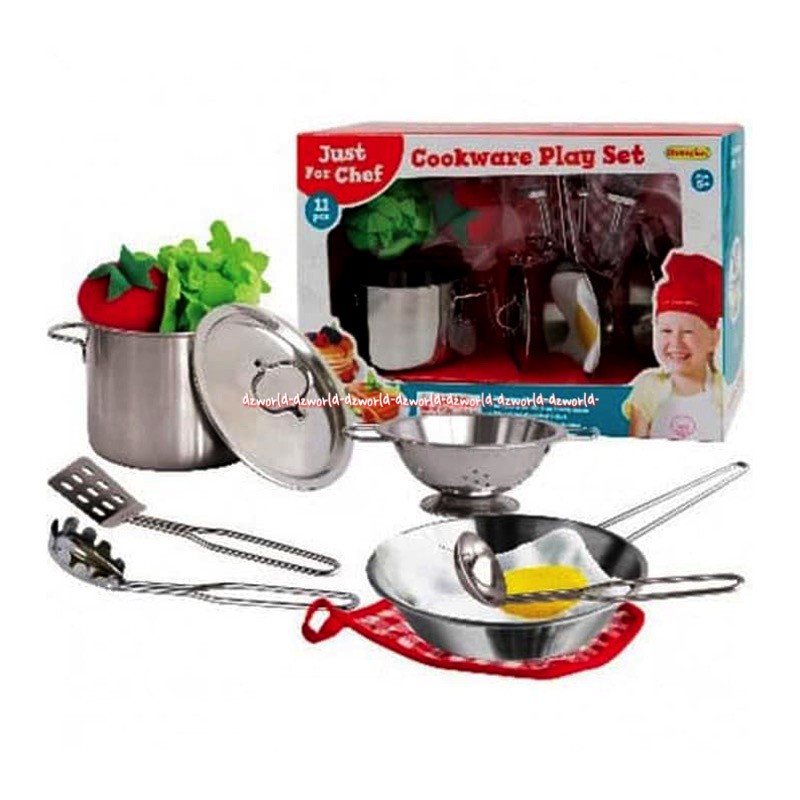 Just For Chef Cookware Play Set Mainan Peralatan Memasak Untuk Anak Anak Isi 11 Pcs