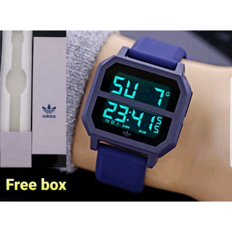 Jam Tangan Pria Adidas Digital Anti Air Free Box
