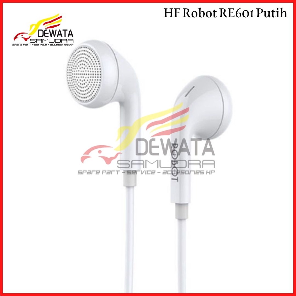 Handsfree - Earphone - Headset - HF Robot RE601 Putih