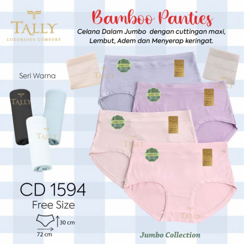 CD TALLY 1594 BAMBOO BIGSIZE 3L-4L CELANA DALAM POLOS JUMBO - BUNGALILY