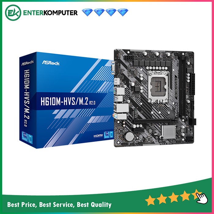 ASRock H610M-HVS/M.2 R2.0 (LGA1700, H610, DDR4, USB3.2, SATA3)