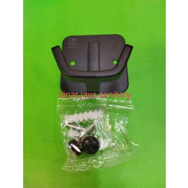 Robe hook double hitam sus 304 / gantungan robe hook double / gantungan baju