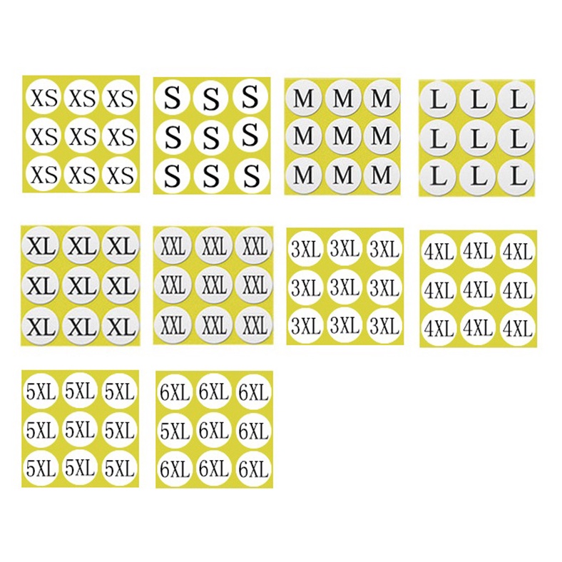

HX121 [72 pcs/ lembar @ 1.4 cm] Sticker Label Ukuran Baju Pakaian Celana Kaos - MIN BELI 10 LEMBAR
