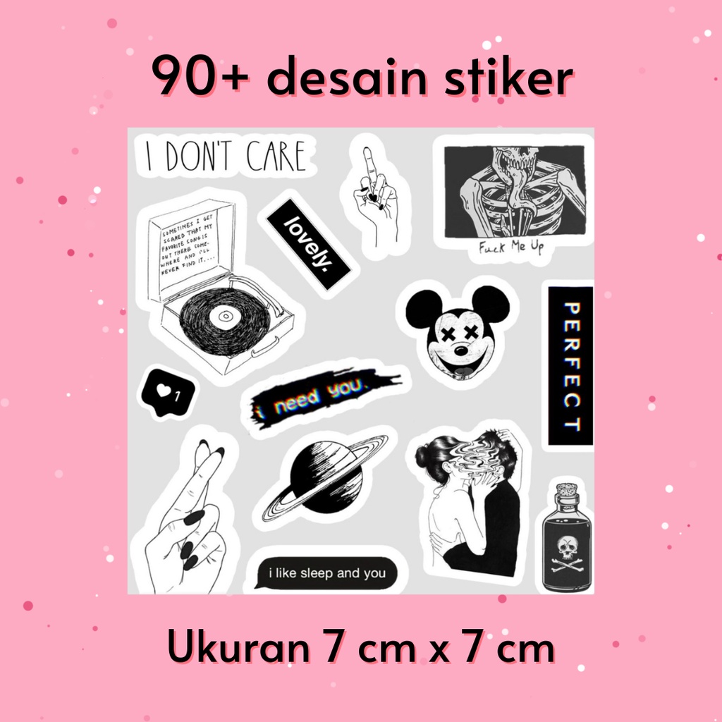 

Sticker Aesthetic Black Edition / Stiker Estetik 7x7 cm / Stiker Murah