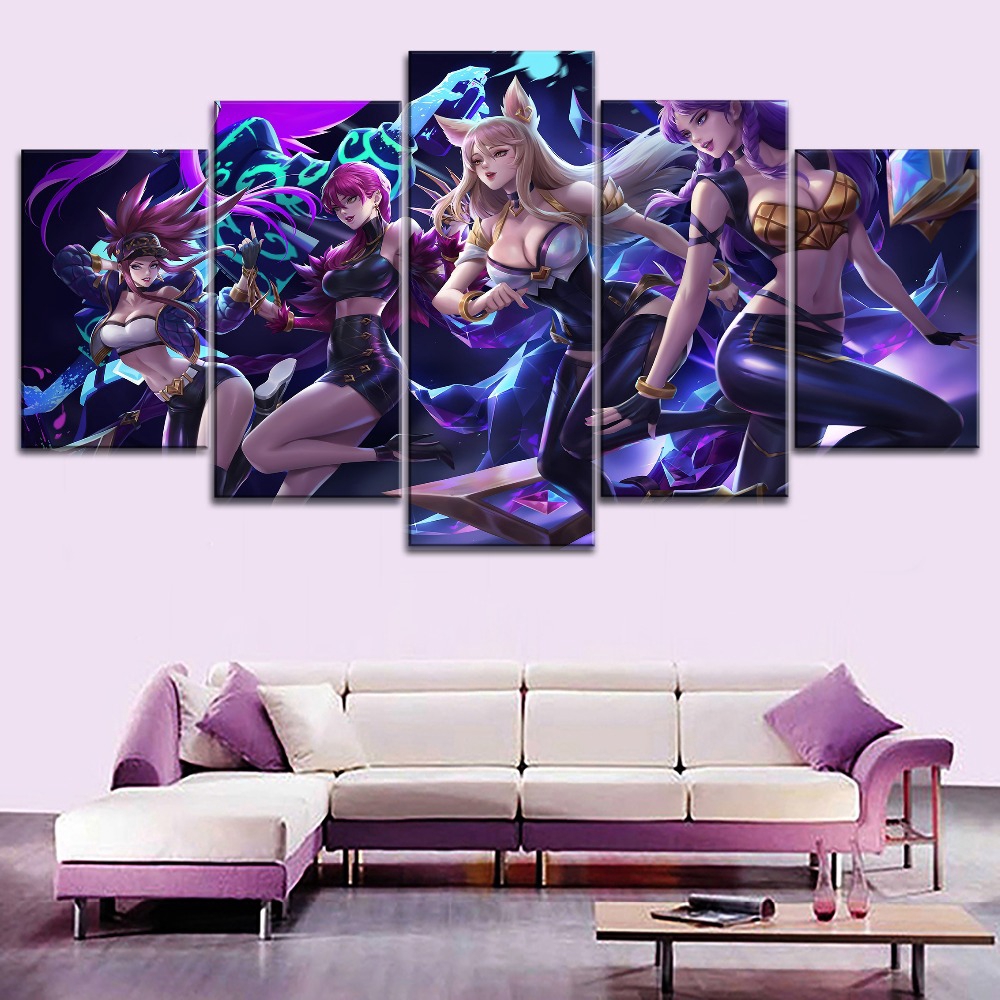 5Pcs Lukisan Kanvas Gambar Game League of Legends HD 5Pcs Lukisan Kanvas Gambar Game League of Legends HD