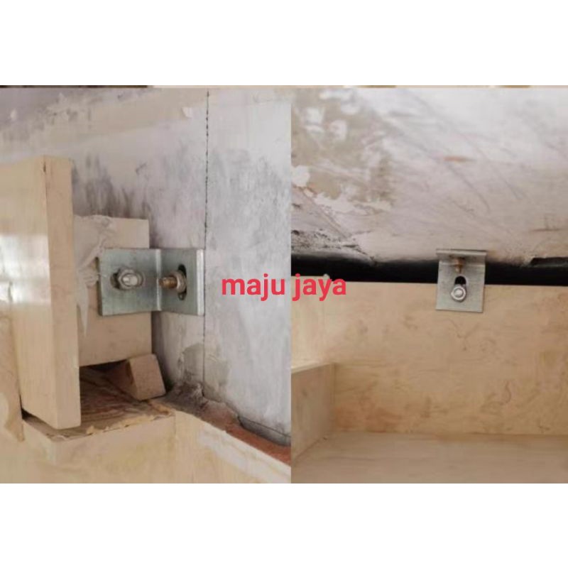 Bracket tipe L untuk pasang kering dinding marmer granit