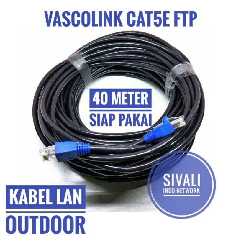 40 METER VASCOLINK KABEL LAN FTP CAT5E  SIAP PAKAI