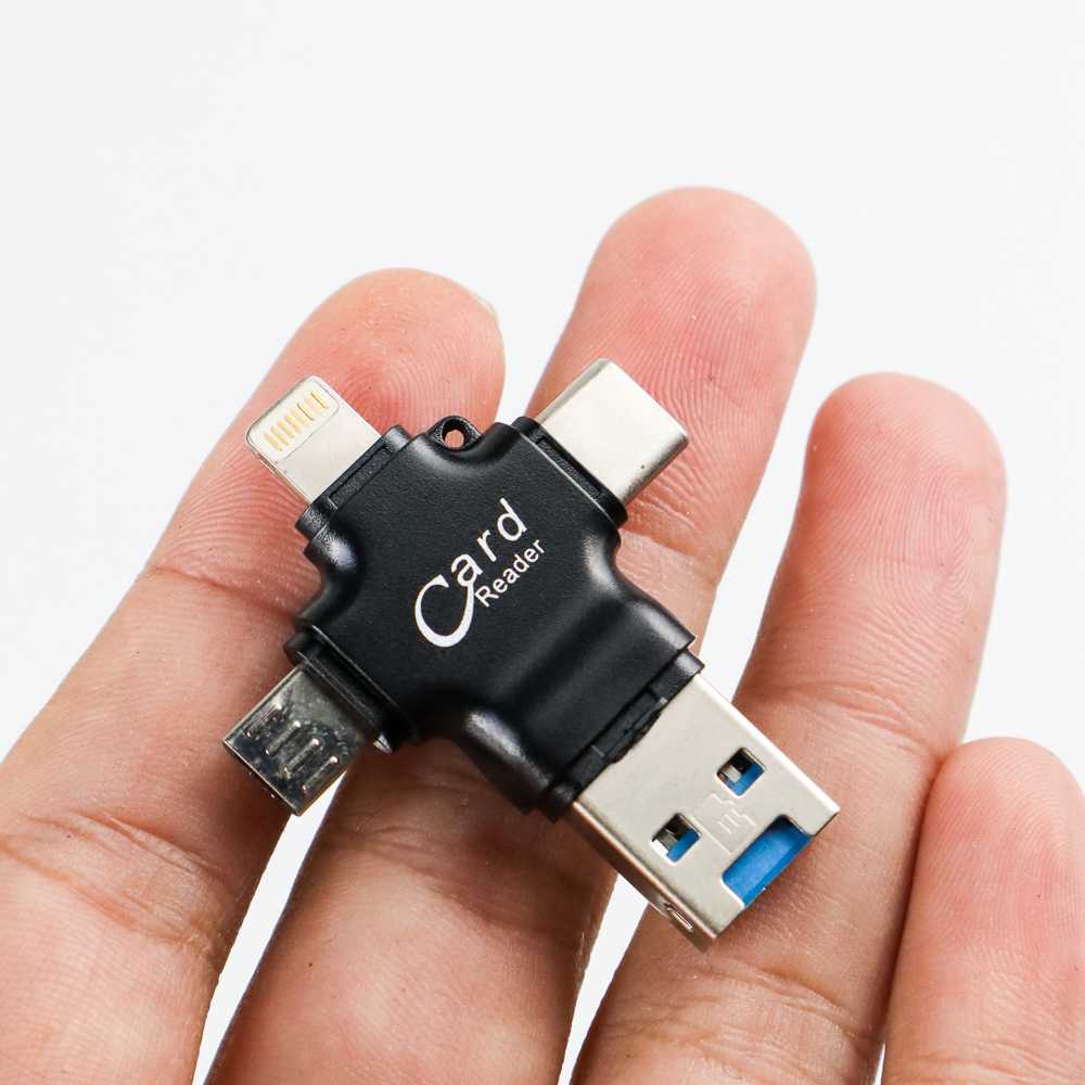 Y-DISK OTG Card Reader 4 in 1 Lightning+Micro USB+USB Type C CR125 ( Al-Yusi )