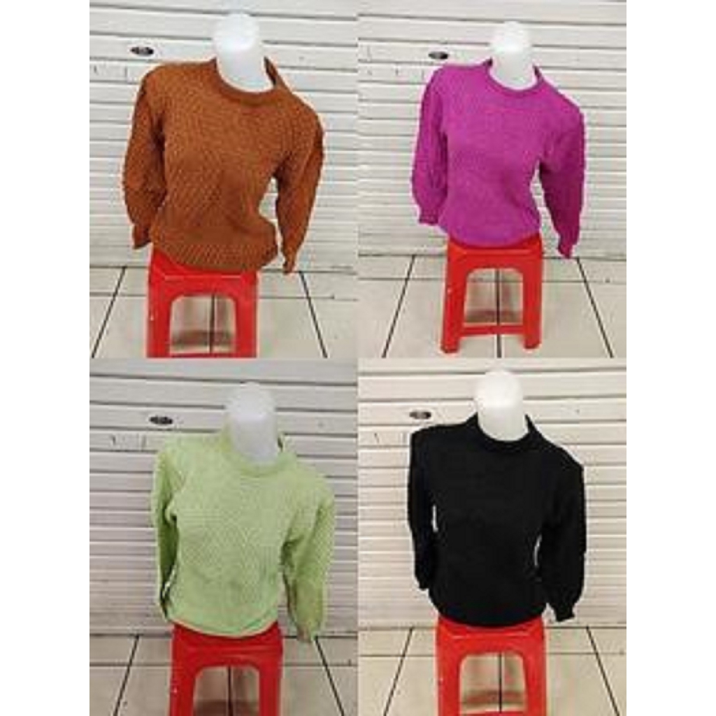 [Roundhand Embos BC]Blouse wanita rajut Varian warna