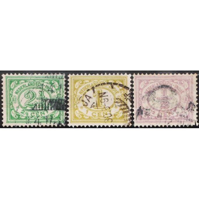 

Perangko Filateli G30 Netherlands Indies FU 3v 1902 - 1909 Numeral